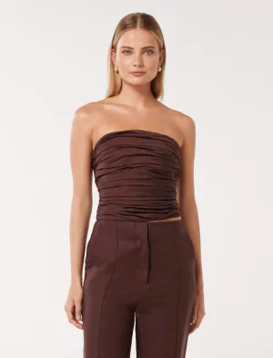 Laia Tucked Strapless Top
