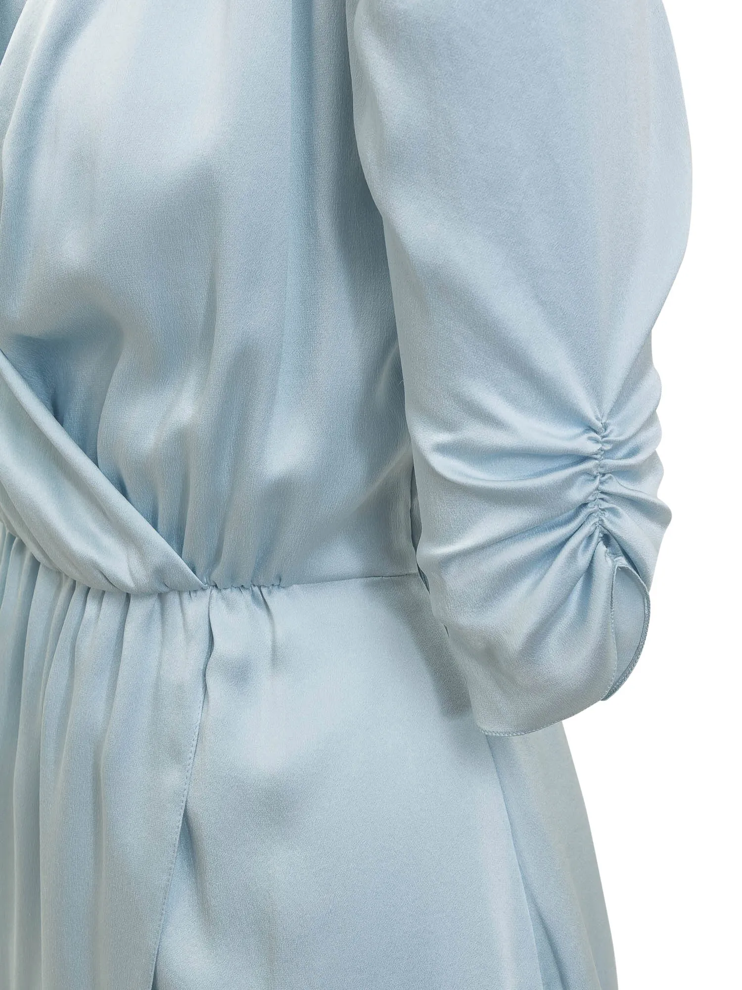 Lanvin Gathered Detail Satin Mini Dress
