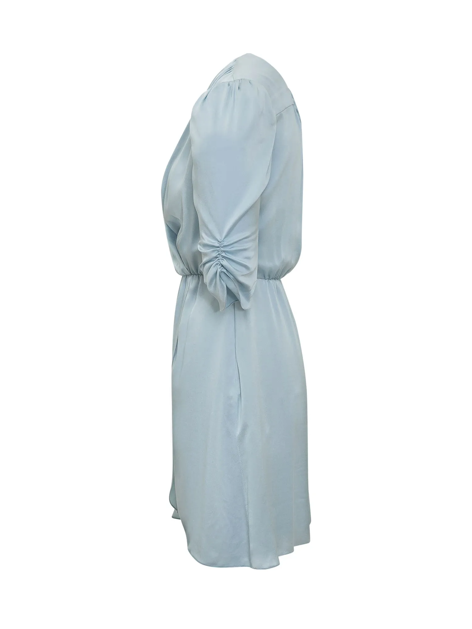 Lanvin Gathered Detail Satin Mini Dress