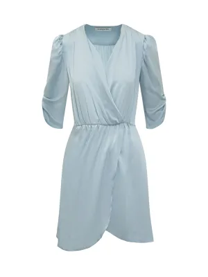 Lanvin Gathered Detail Satin Mini Dress