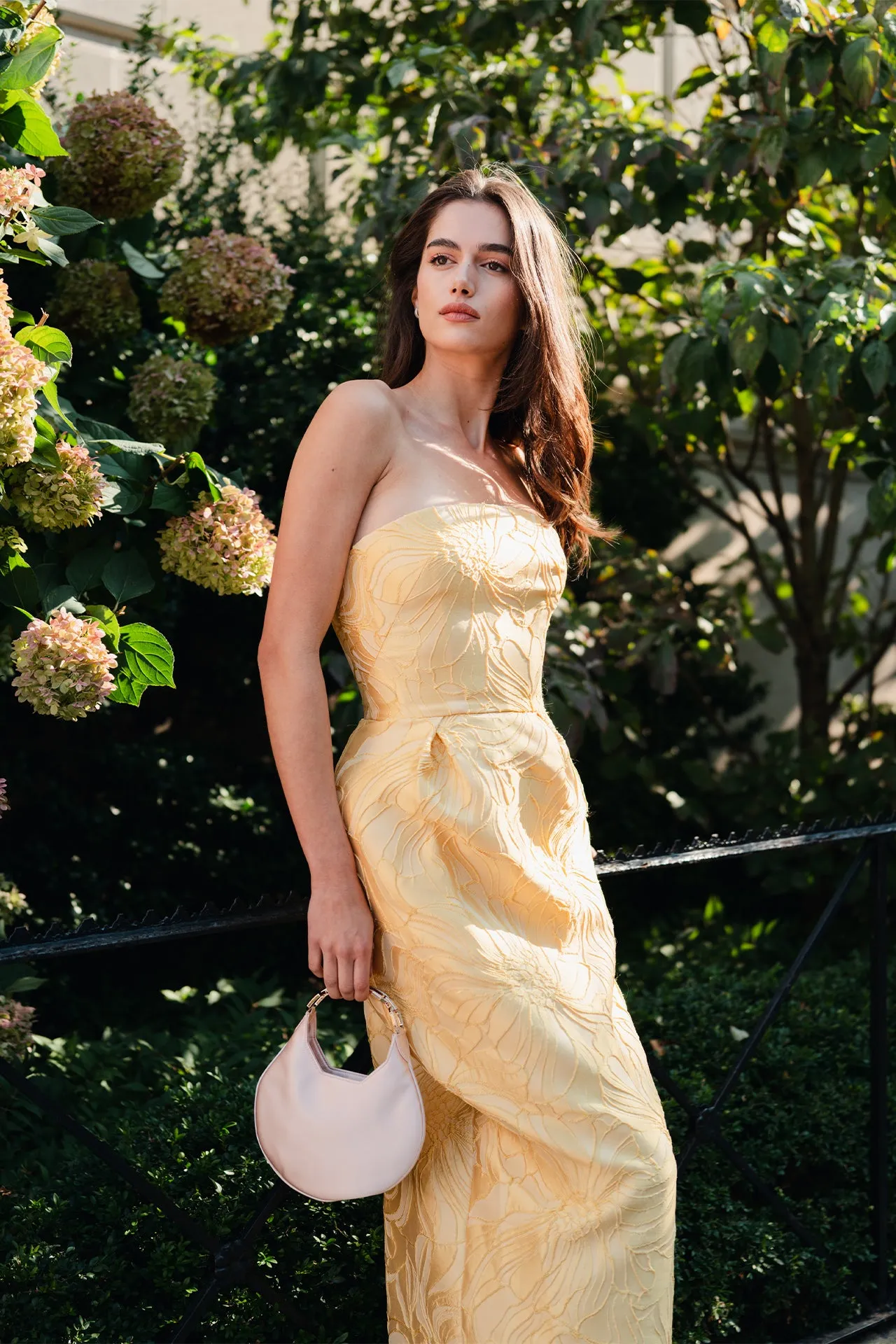 Lemon Floral Jacquard Dress