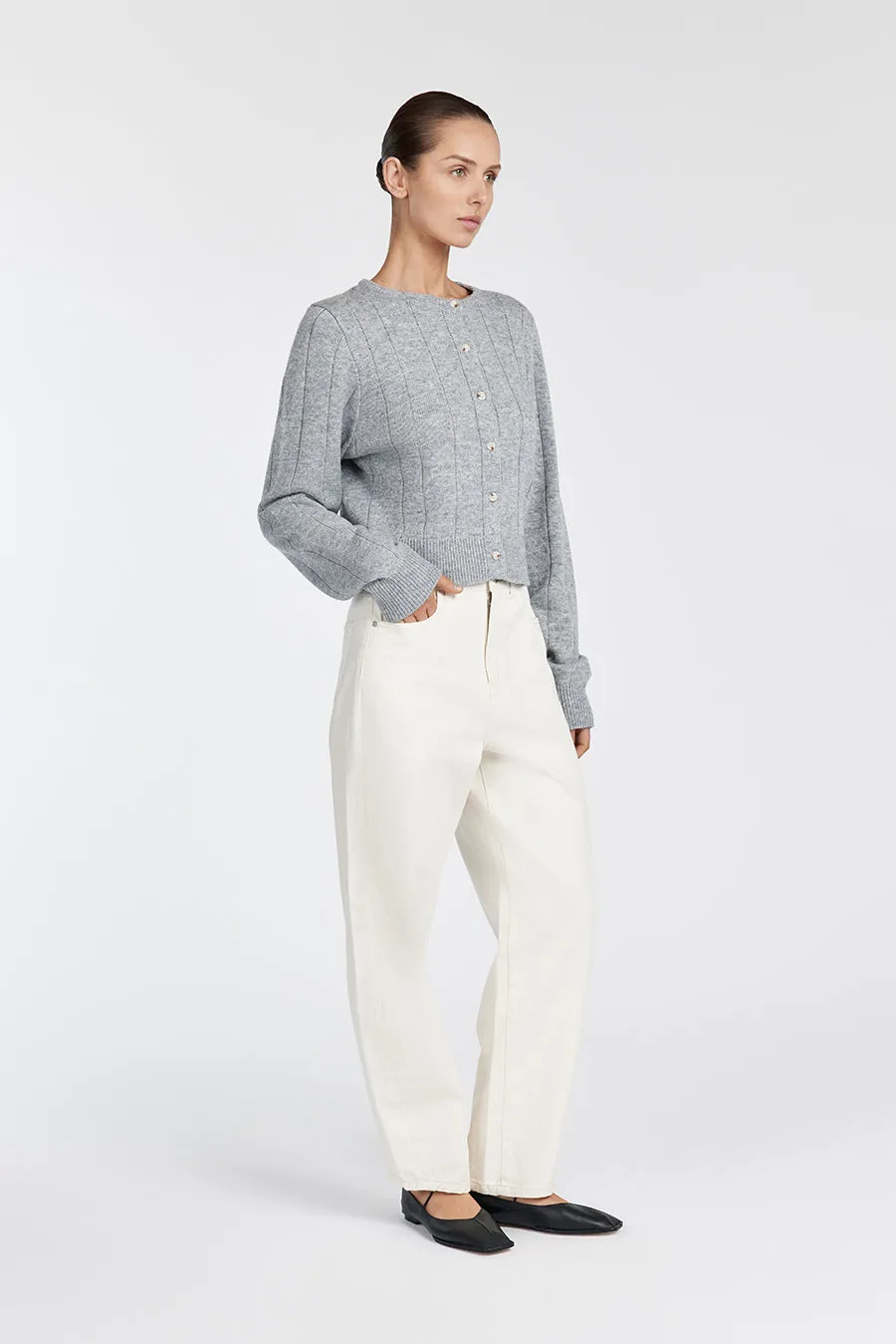 LEVI SILVER MARLE KNIT CARDIGAN