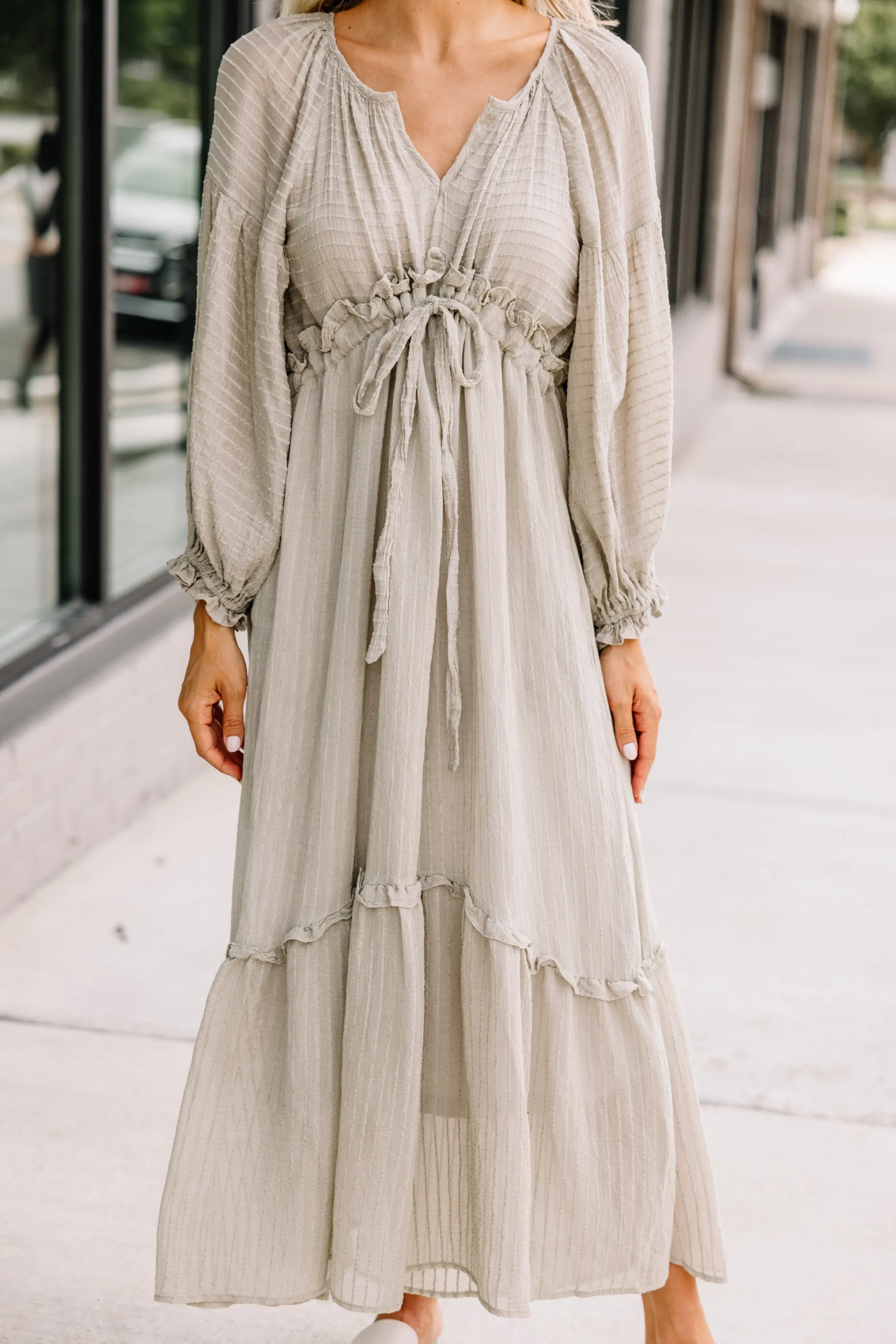 Lift You Up Light Olive Green Midi Dress