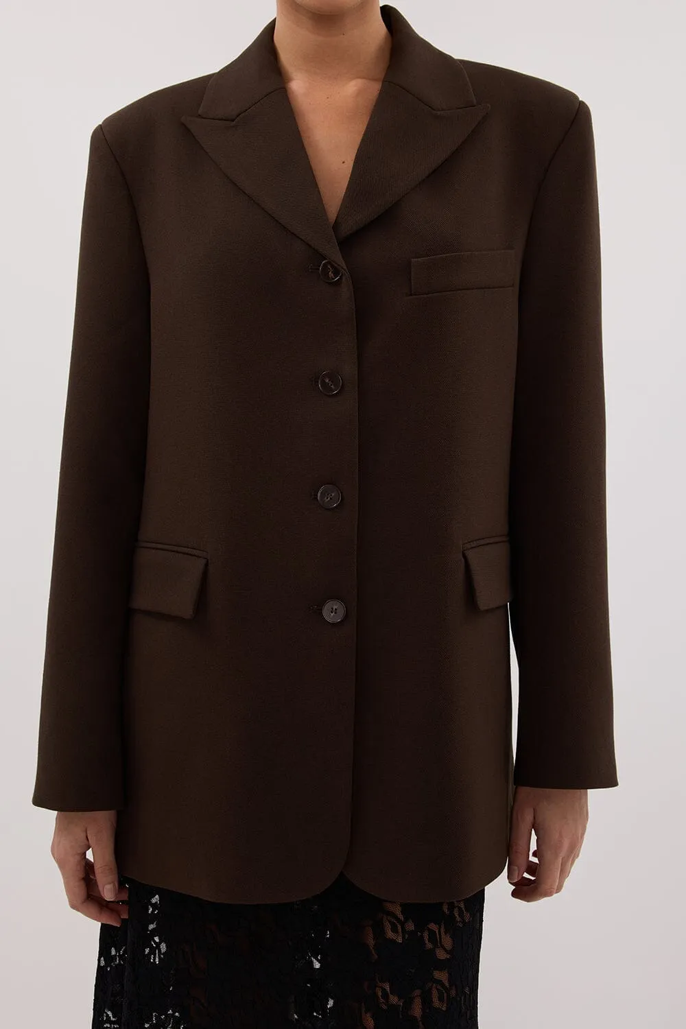 LIV BITTER CHOC BOYFRIEND BLAZER