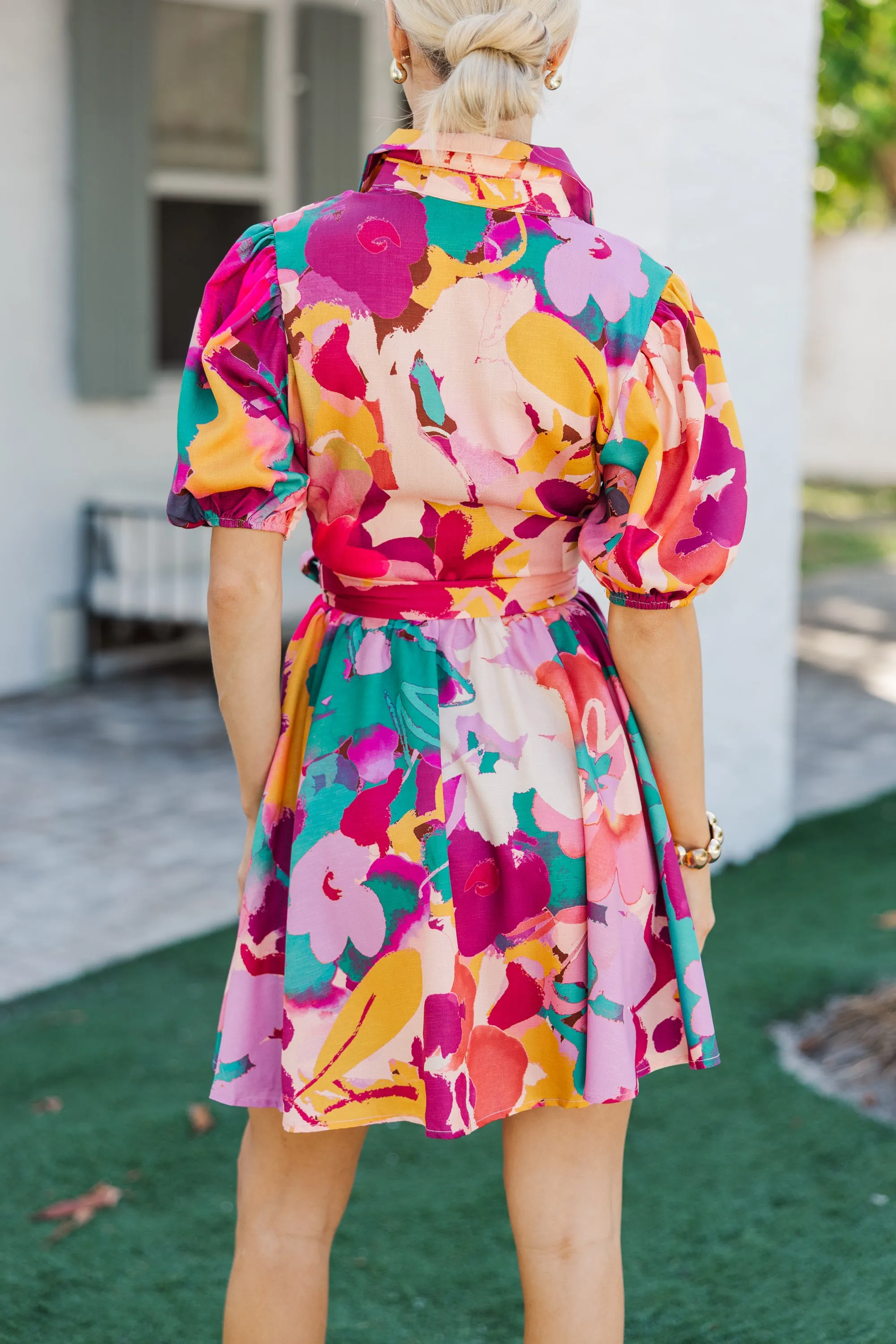 Live Loud Magenta Abstract Dress