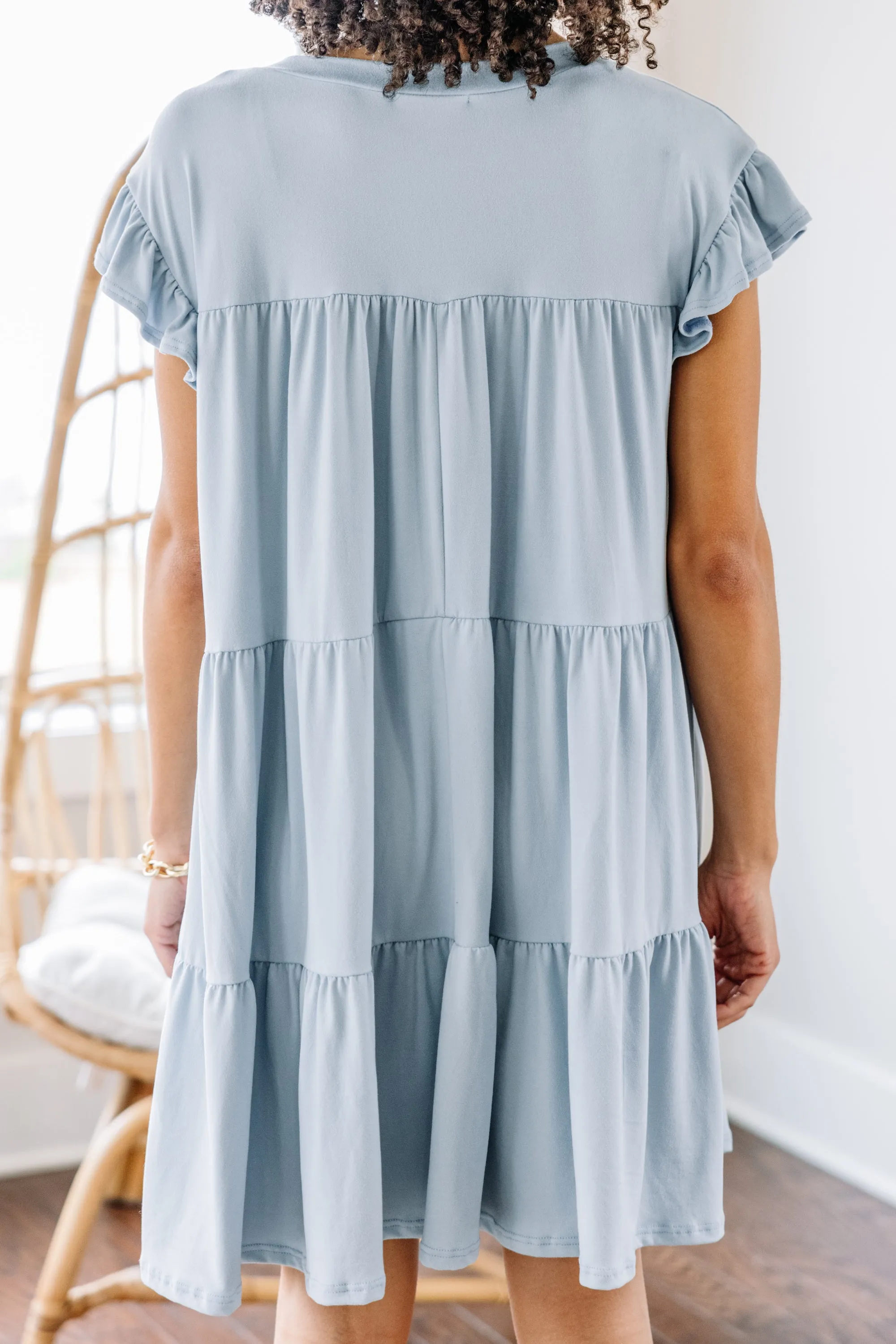 Living For Love Pale Blue Tiered Dress