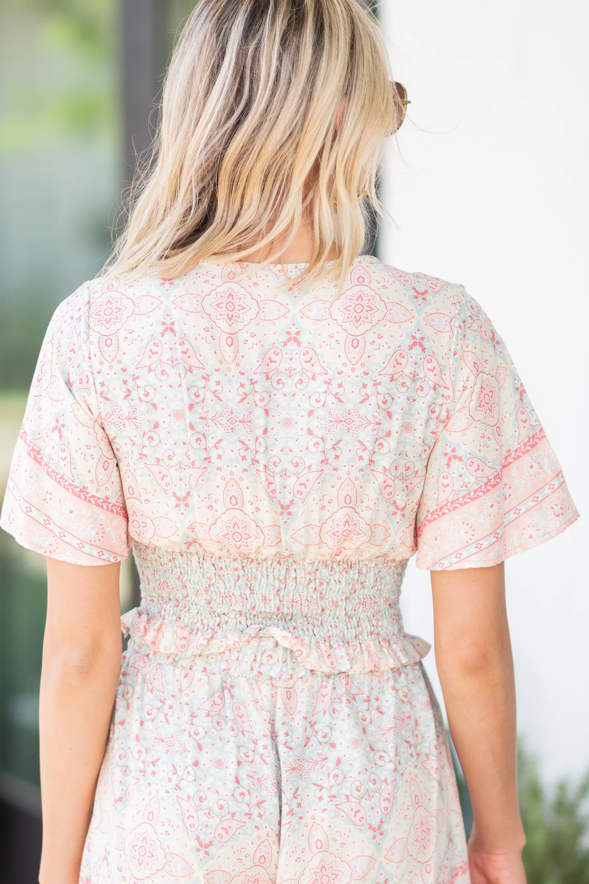 Looking For You Sage Green Floral Top