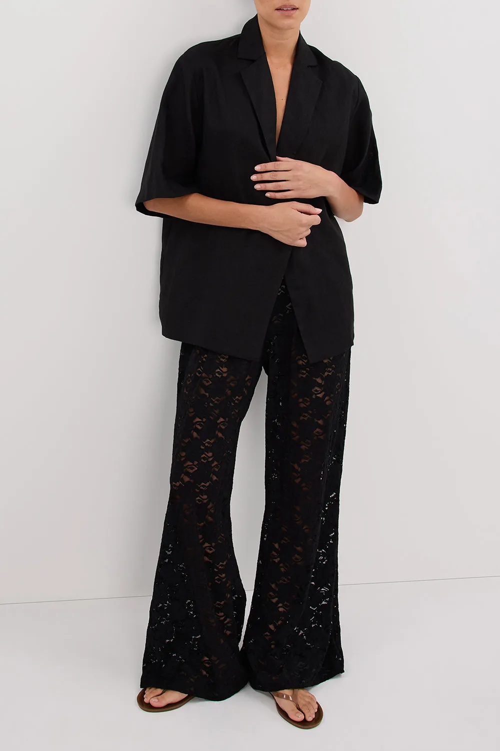 LOULA BLACK LACE PANT