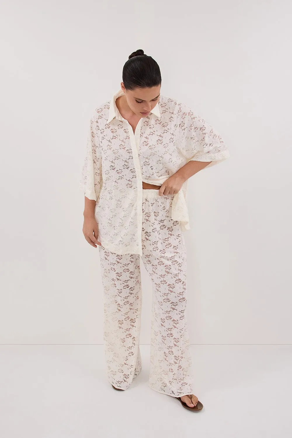 LOULA WHITE LACE PANT