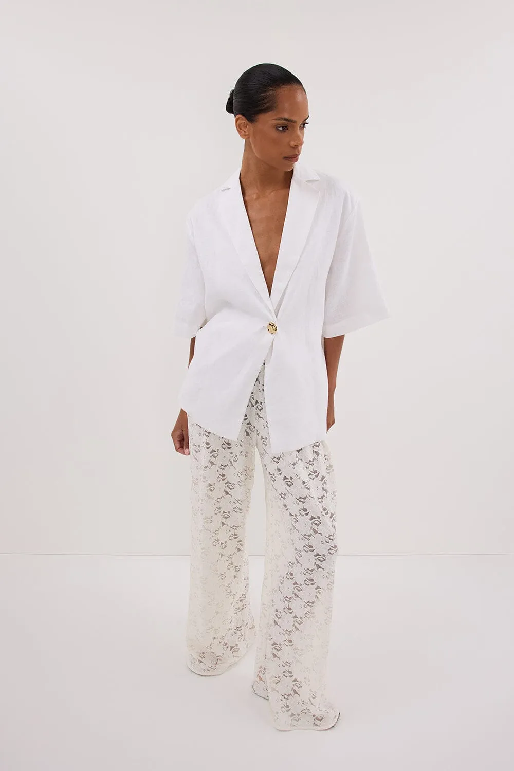 LOULA WHITE LACE PANT