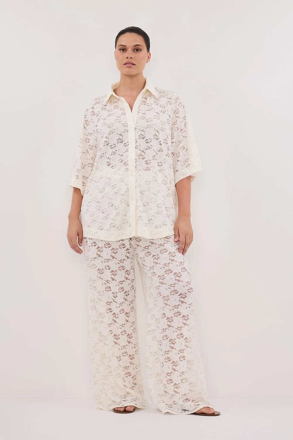 LOULA WHITE LACE PANT