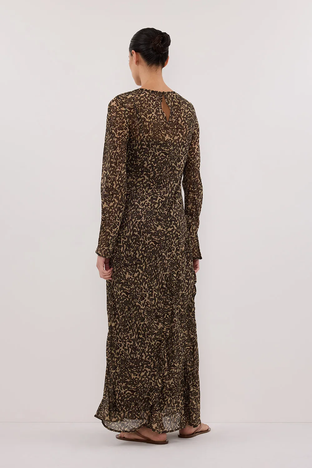 MARVILLA CHOC SLEEVED MIDI DRESS - PRE ORDER