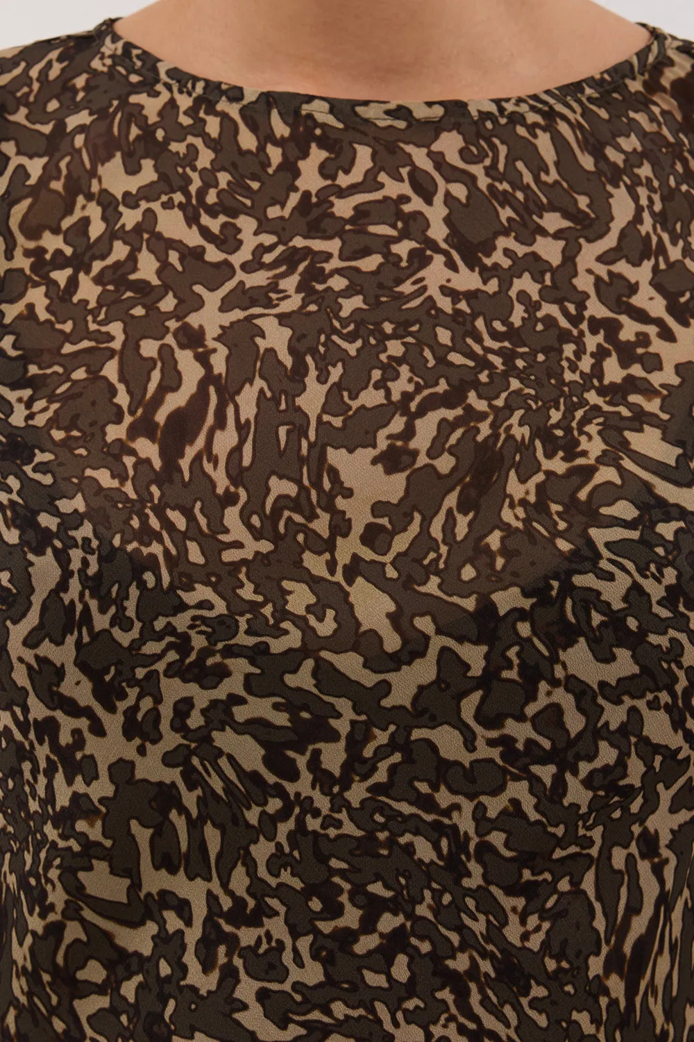 MARVILLA CHOC SLEEVED MIDI DRESS - PRE ORDER