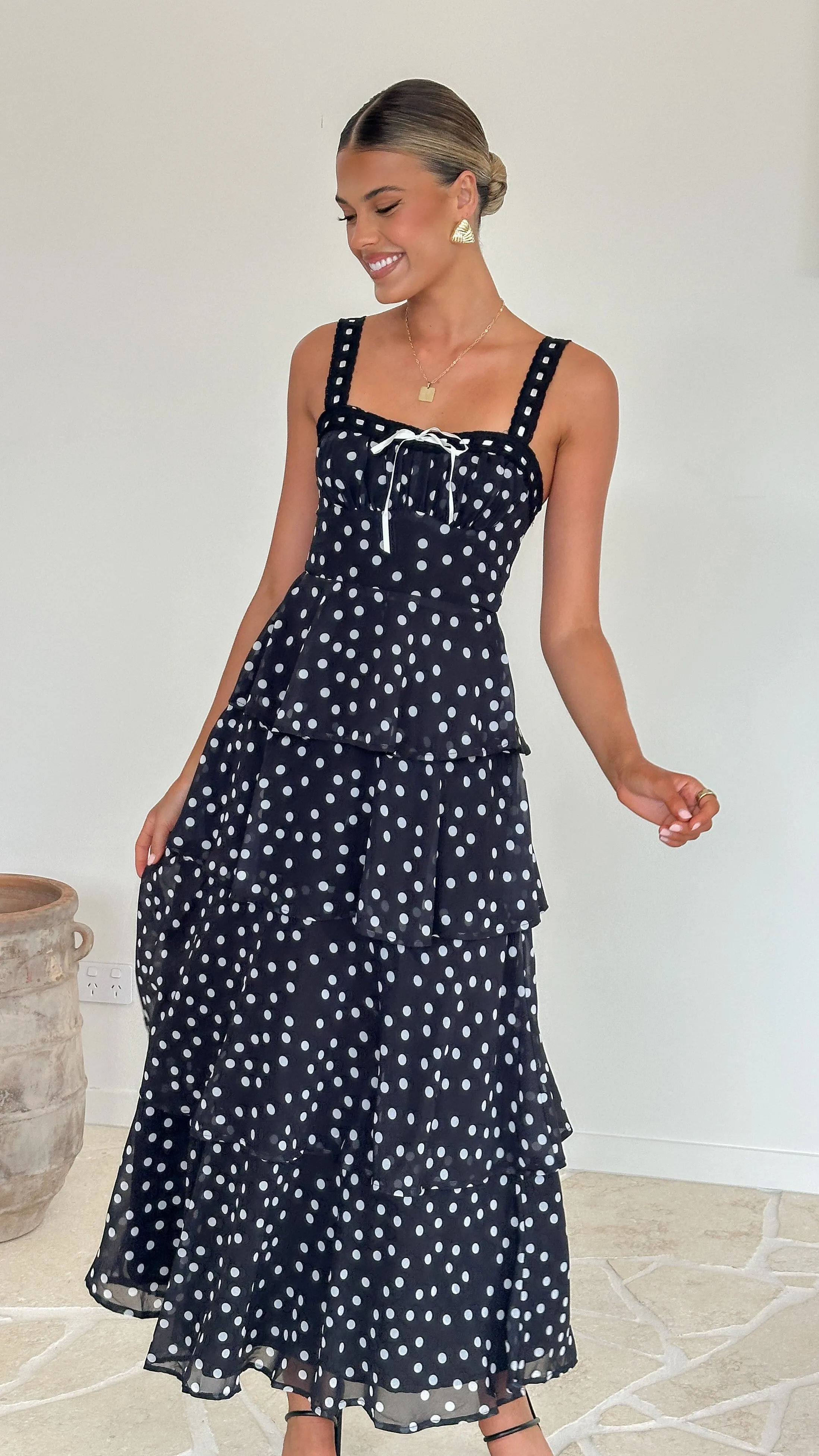 Maura Maxi Dress - Black/White