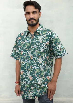 Men's Cotton Shirt Flannel Flower