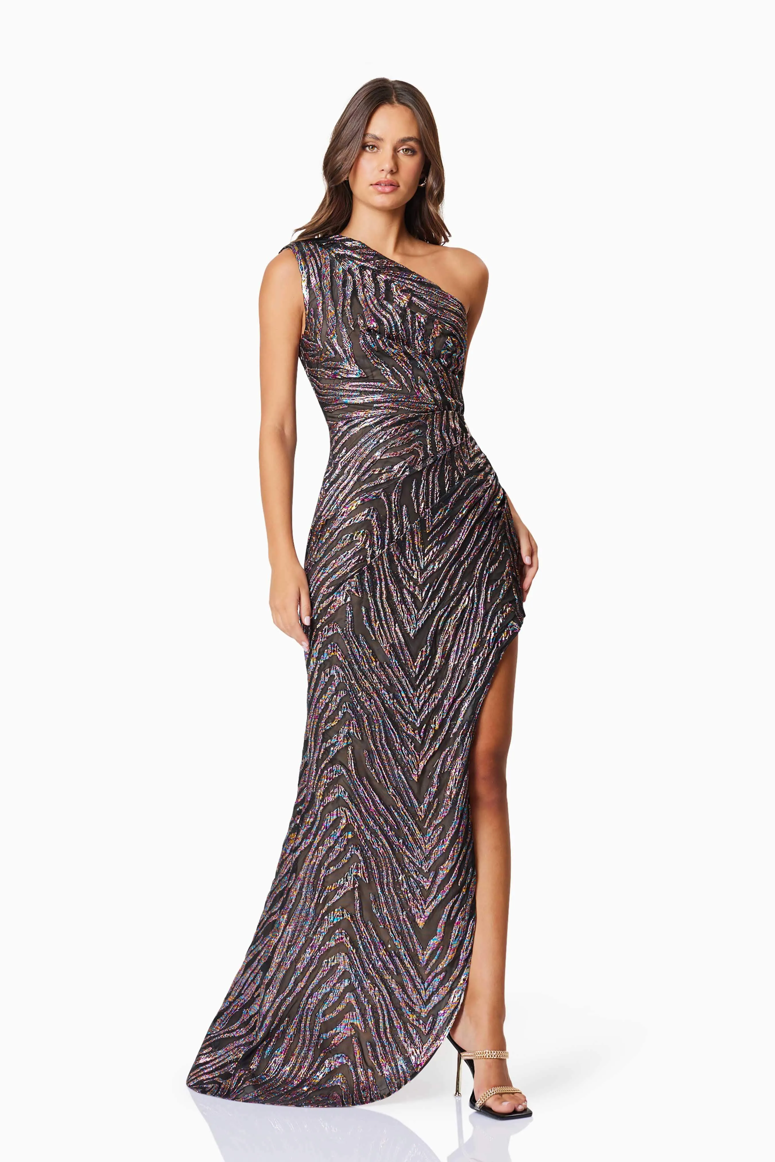 Mikayla Cocktail Maxi Gown In Purple