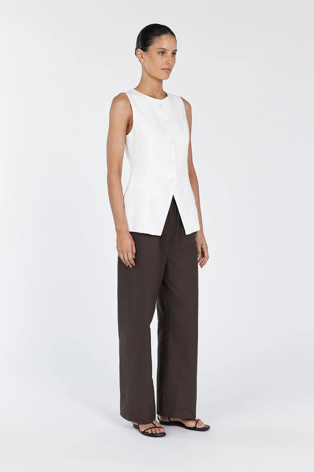 MINNIE BITTER CHOC COTTON PANT
