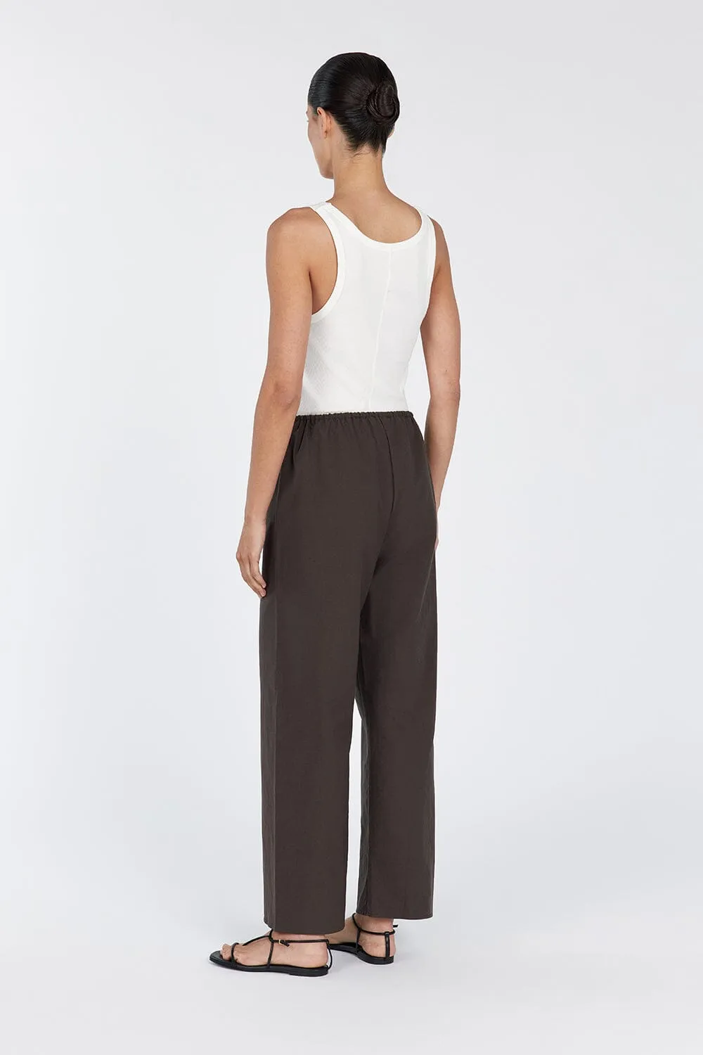 MINNIE BITTER CHOC COTTON PANT