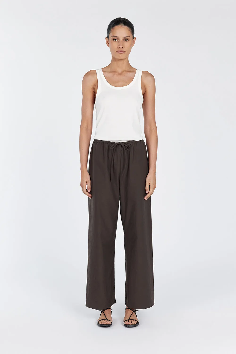 MINNIE BITTER CHOC COTTON PANT