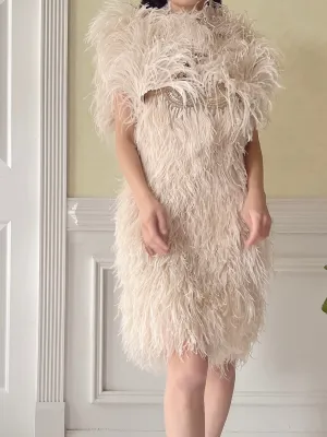 Naeem Khan 2–Piece Feather Ensemble - S