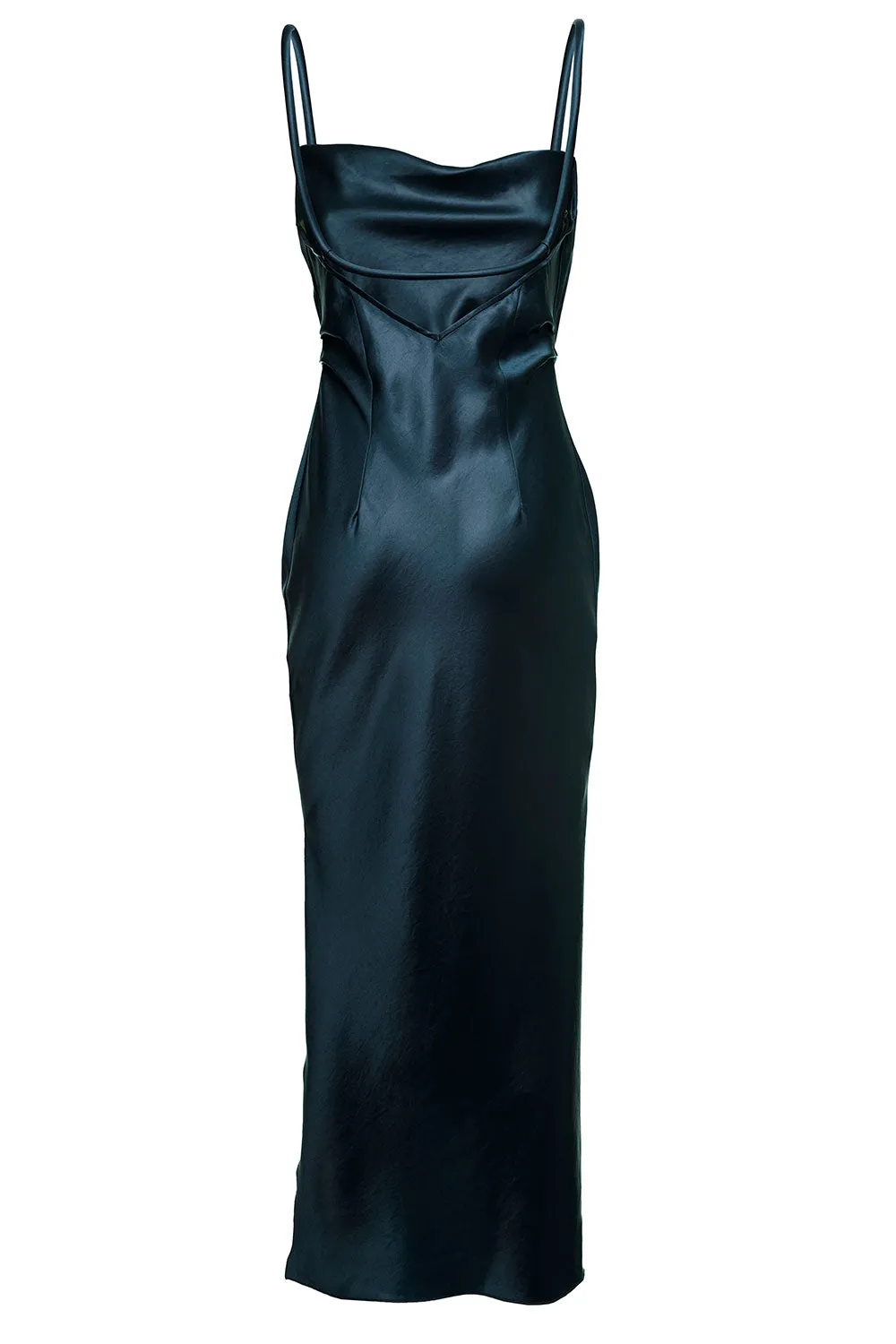 Nanushka Irma Fitted Satin Maxi Dress