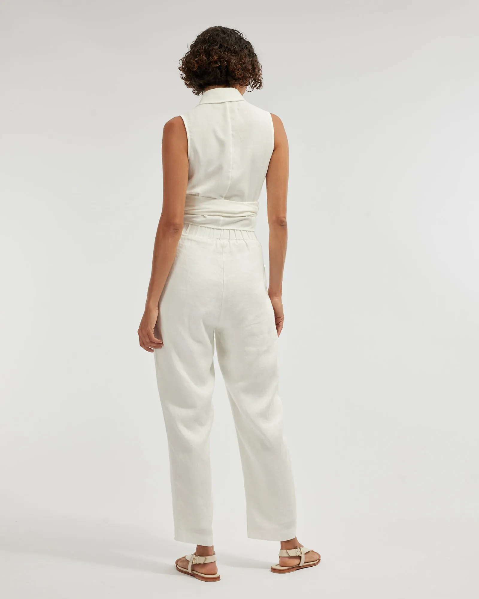 Naomi Wrap Crop Shirt - White