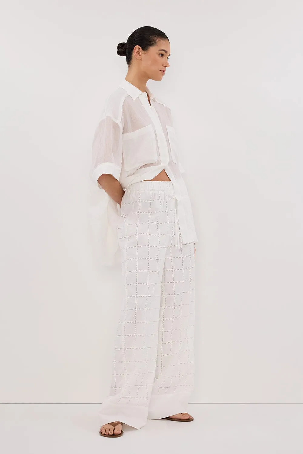 OWEN WHITE BRODERIE PANT