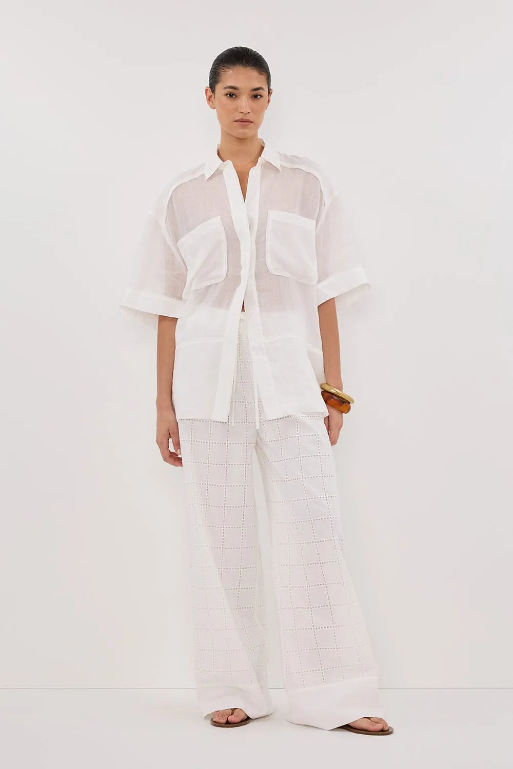 OWEN WHITE BRODERIE PANT
