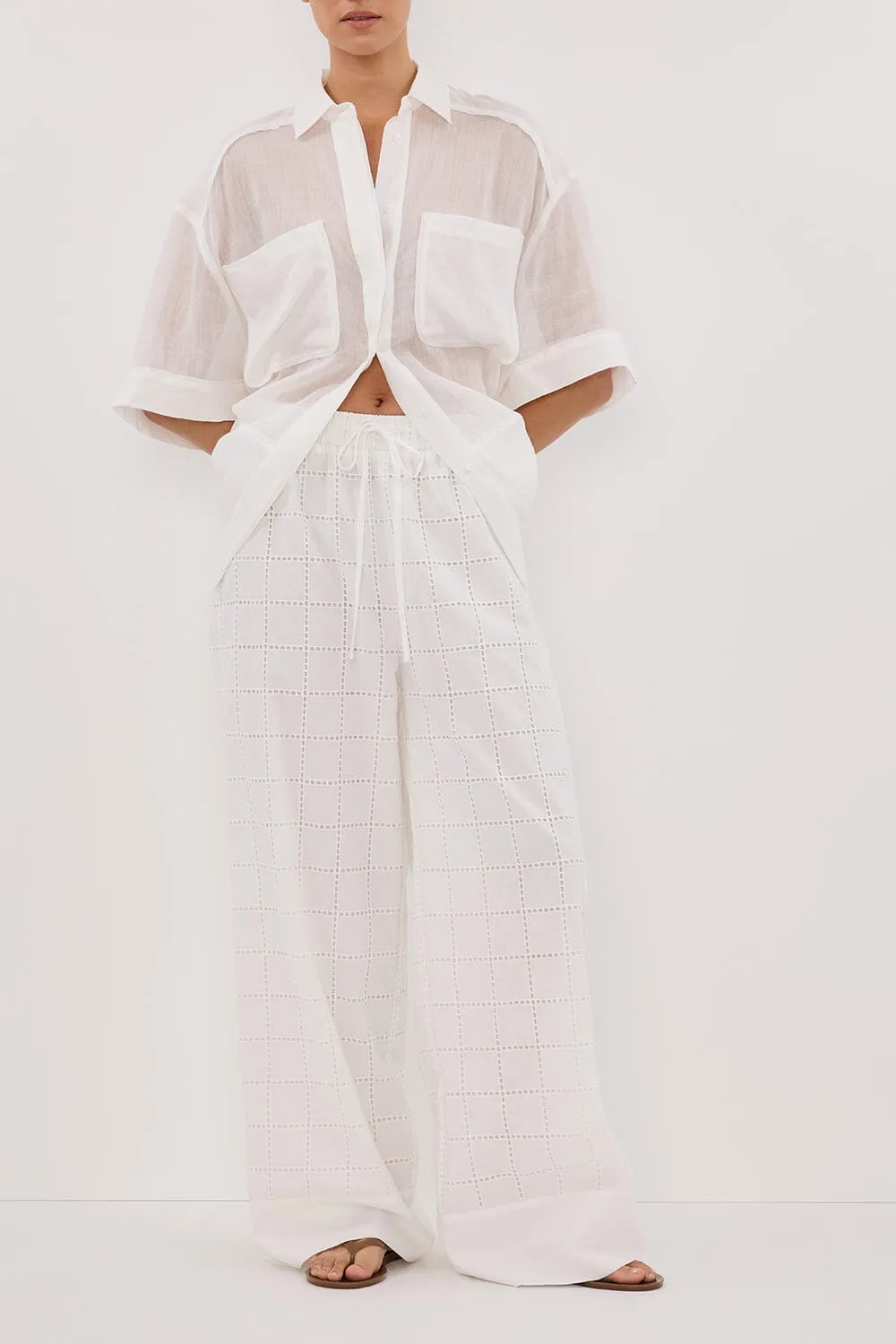 OWEN WHITE BRODERIE PANT