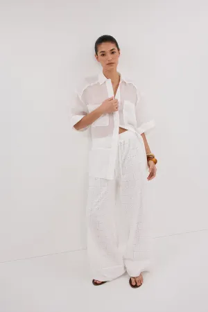 OWEN WHITE BRODERIE PANT
