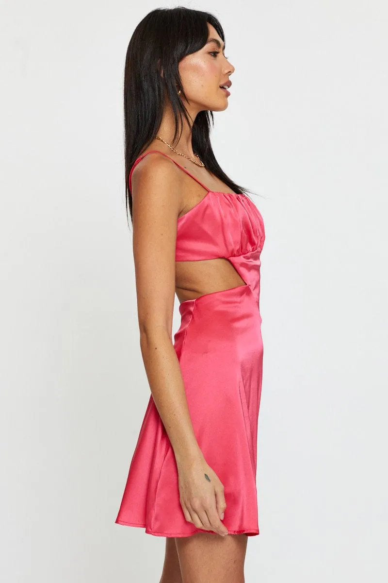 Pink A Line Dress Mini