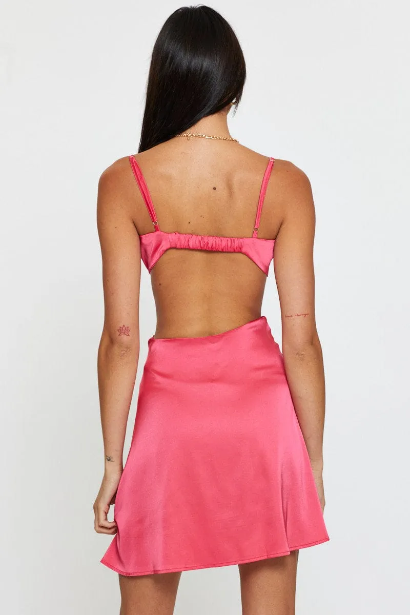 Pink A Line Dress Mini