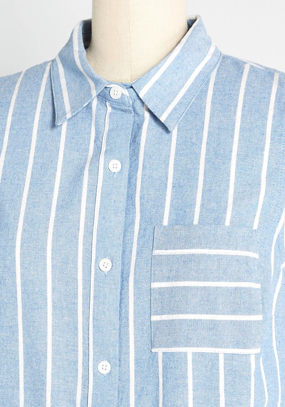 Prep Outside Striped Shirt Dress
