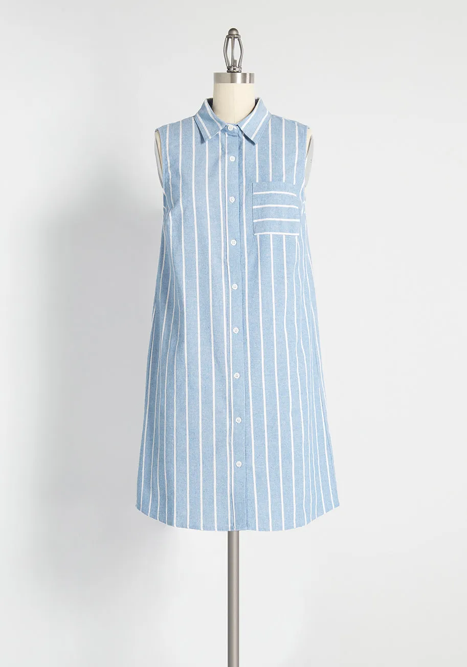 Prep Outside Striped Shirt Dress