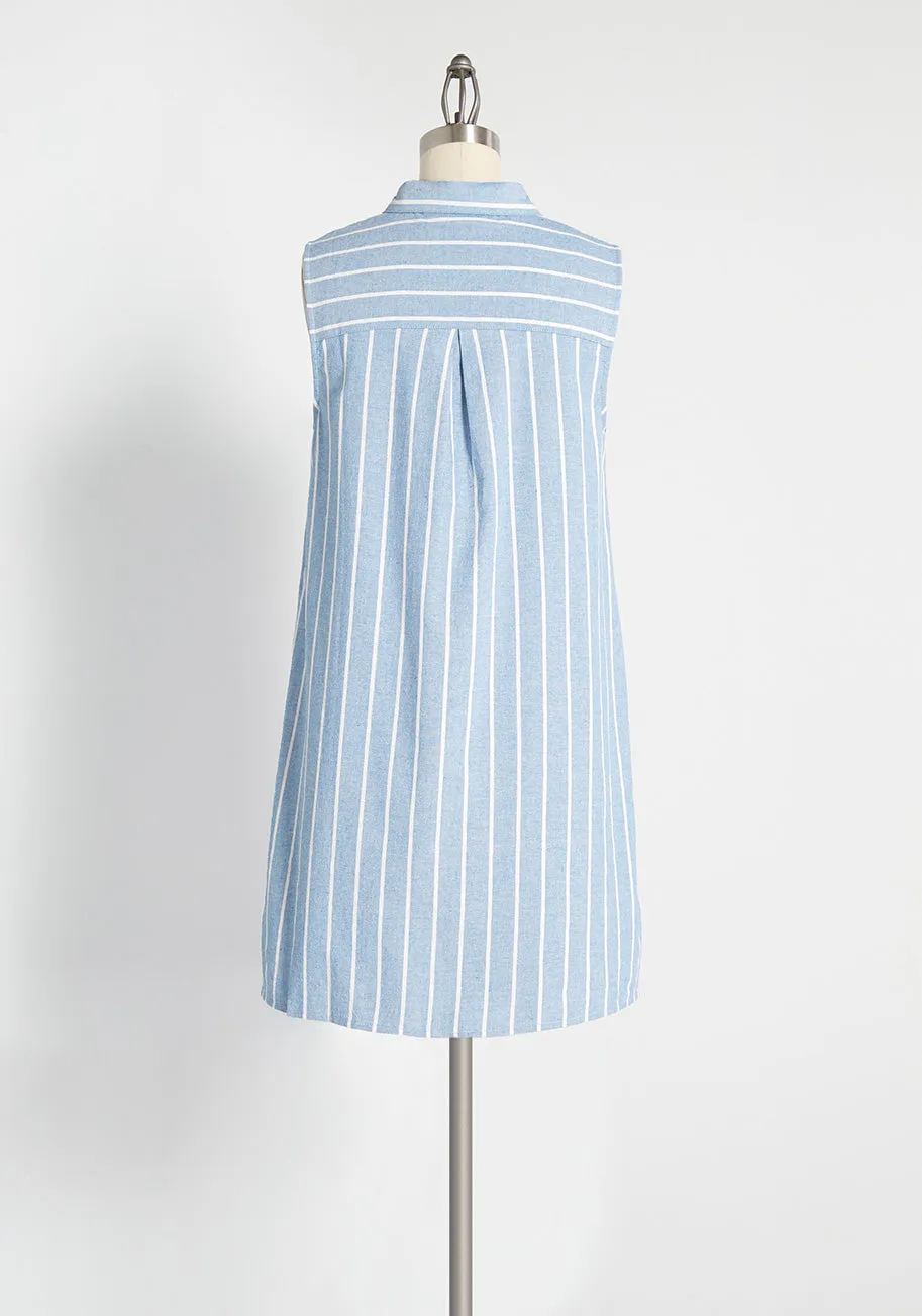 Prep Outside Striped Shirt Dress