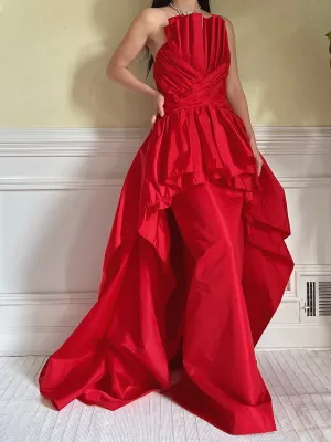 Rare Vintage Victor Costa Pleated Bust Gown - S/6