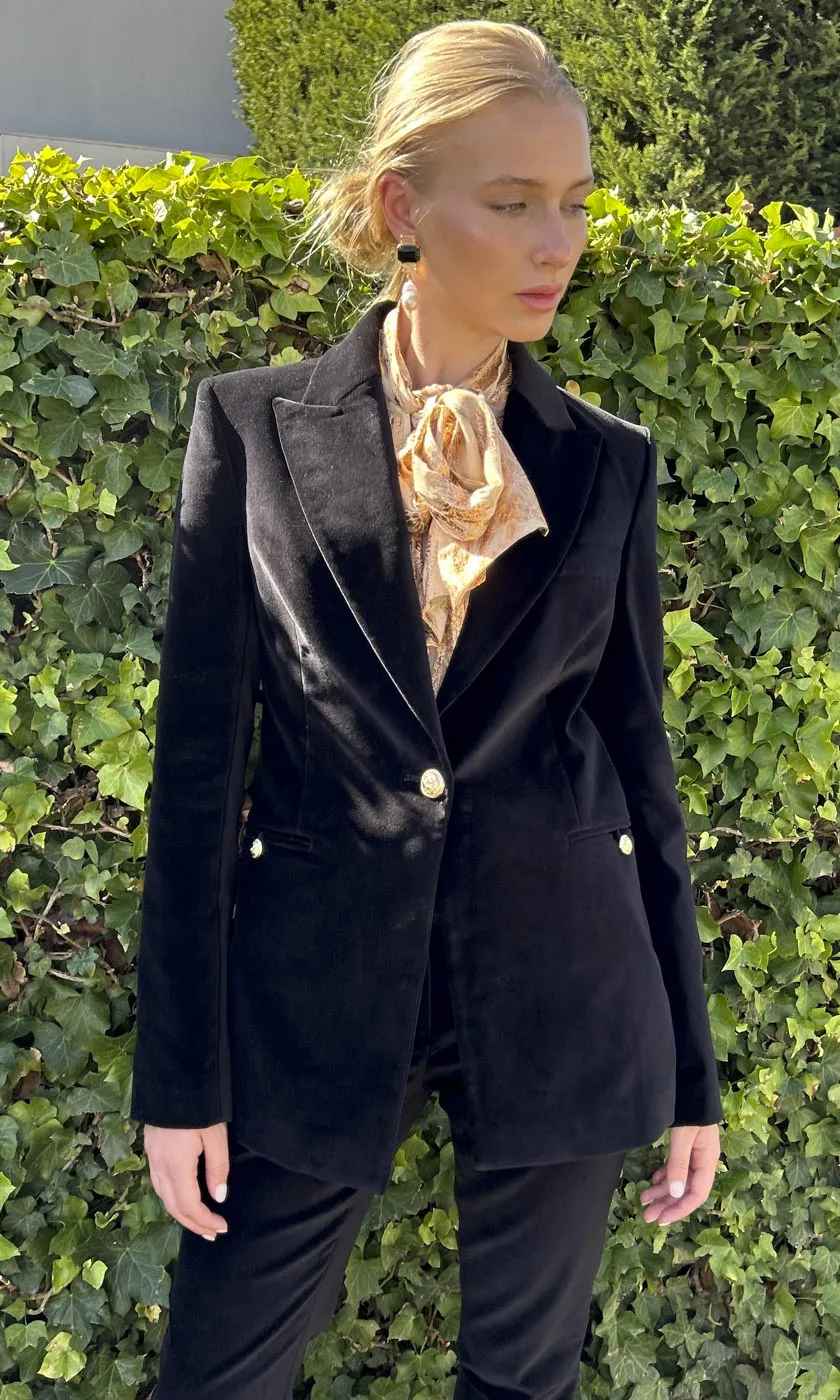 Rebecca Vallance Audrina Black Velvet blazer