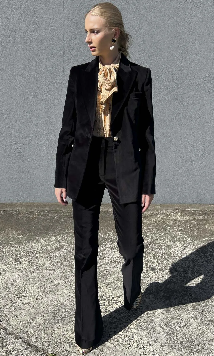 Rebecca Vallance Audrina Black Velvet blazer