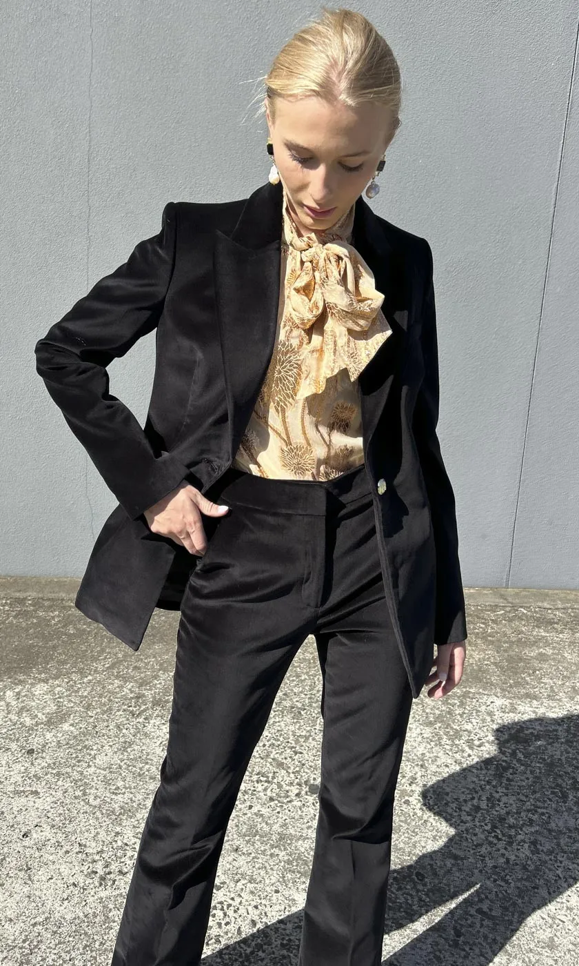 Rebecca Vallance Audrina Black Velvet blazer