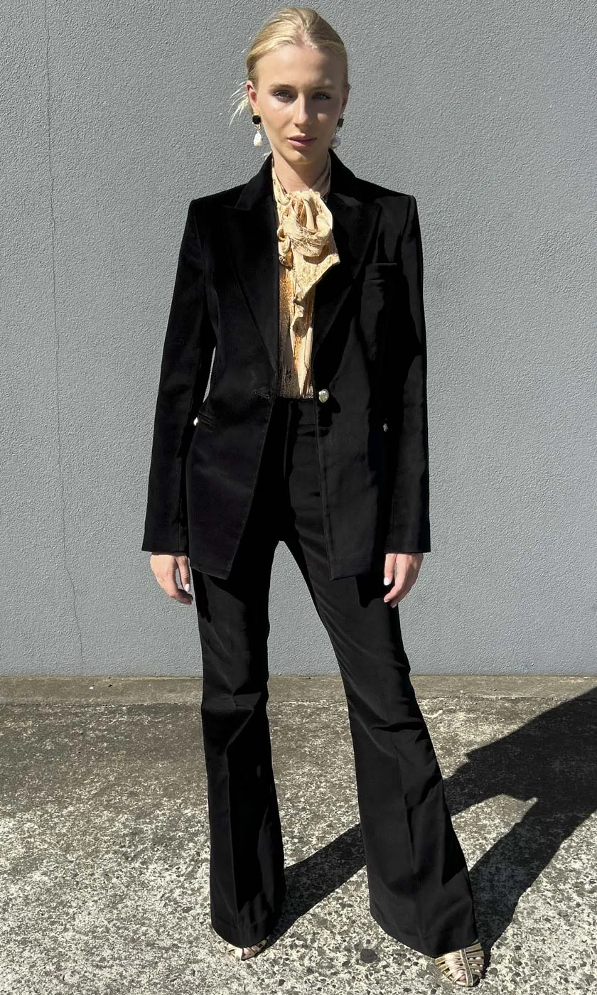 Rebecca Vallance Audrina Black Velvet blazer