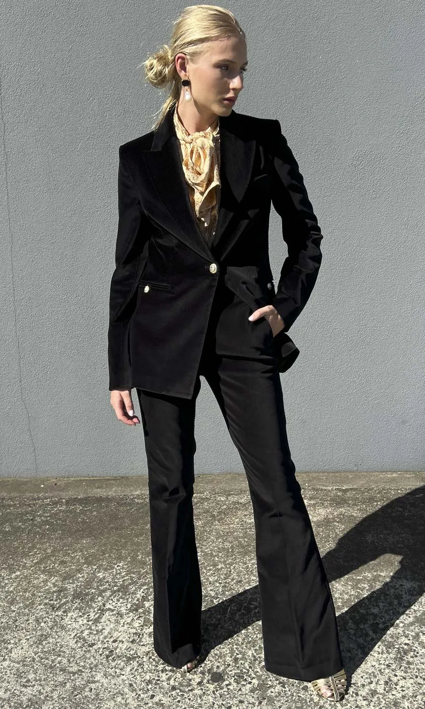 Rebecca Vallance Audrina Black Velvet blazer