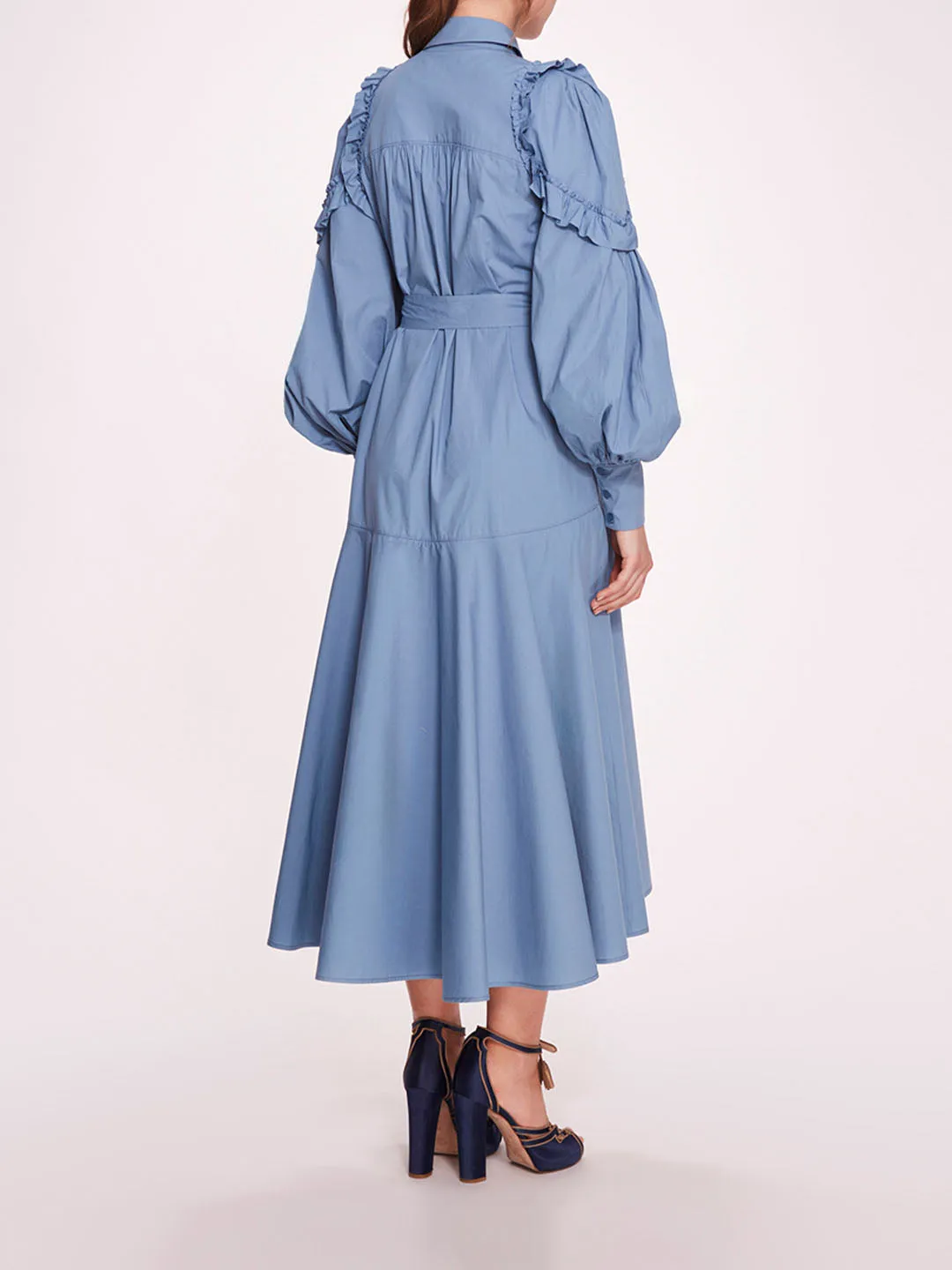 Rosette Ruffle Midi Dress