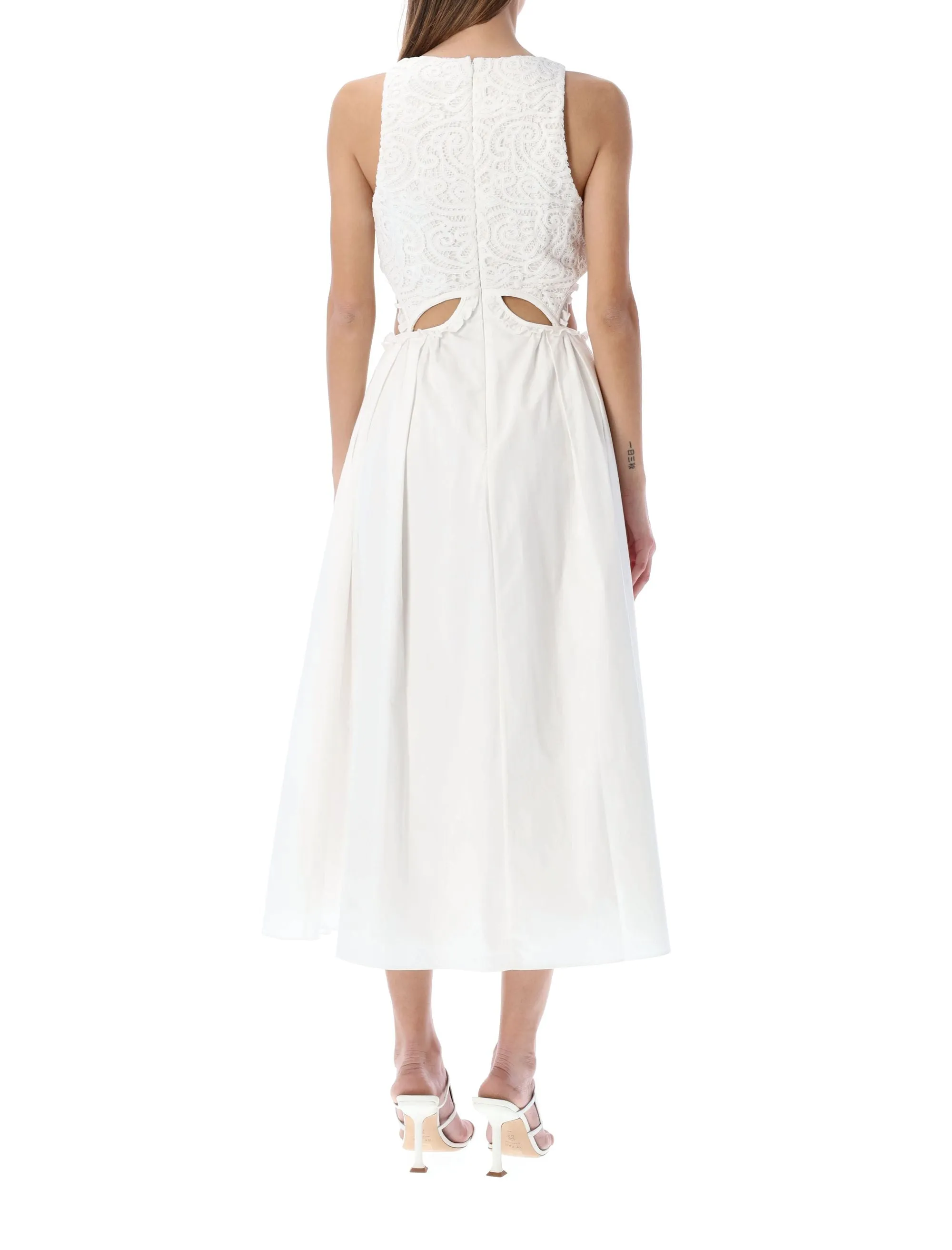 Self-Portrait Lace Detailed Cut-Out Midi Dress