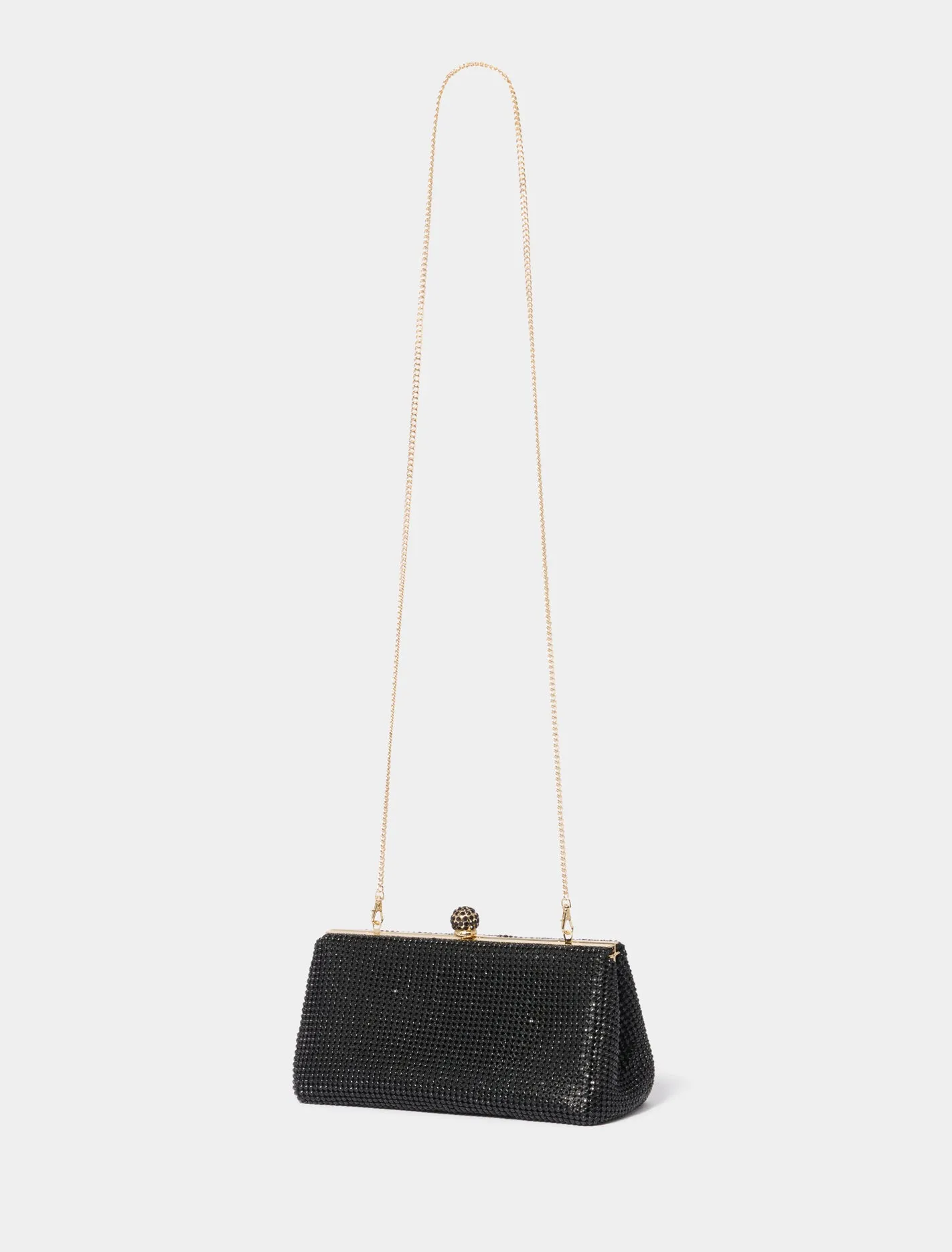 Shae Shiny Frame Clutch