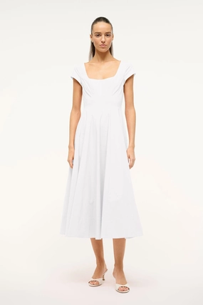 SHORT SLEEVE WELLS DRESS | WHITE