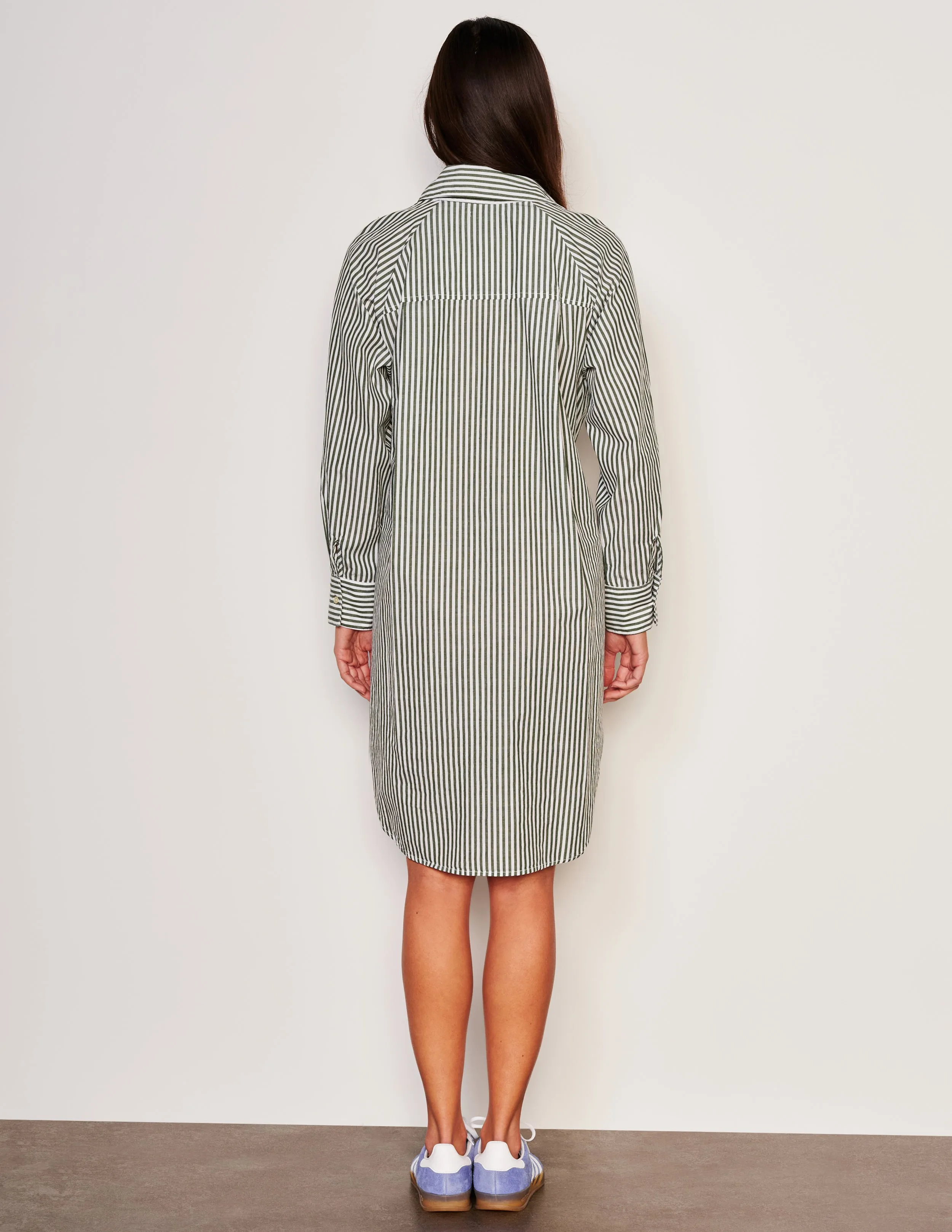 Sundry Shirttail Easy Dress in Fern