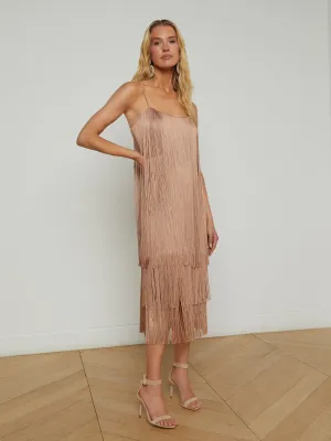 Taylen Fringe Midi Dress