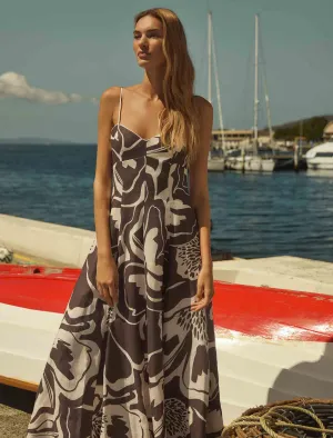 Vayda Strap Midi Sun Dress