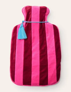 Velvet Hot Water Bottle-Festival Pink/Wine