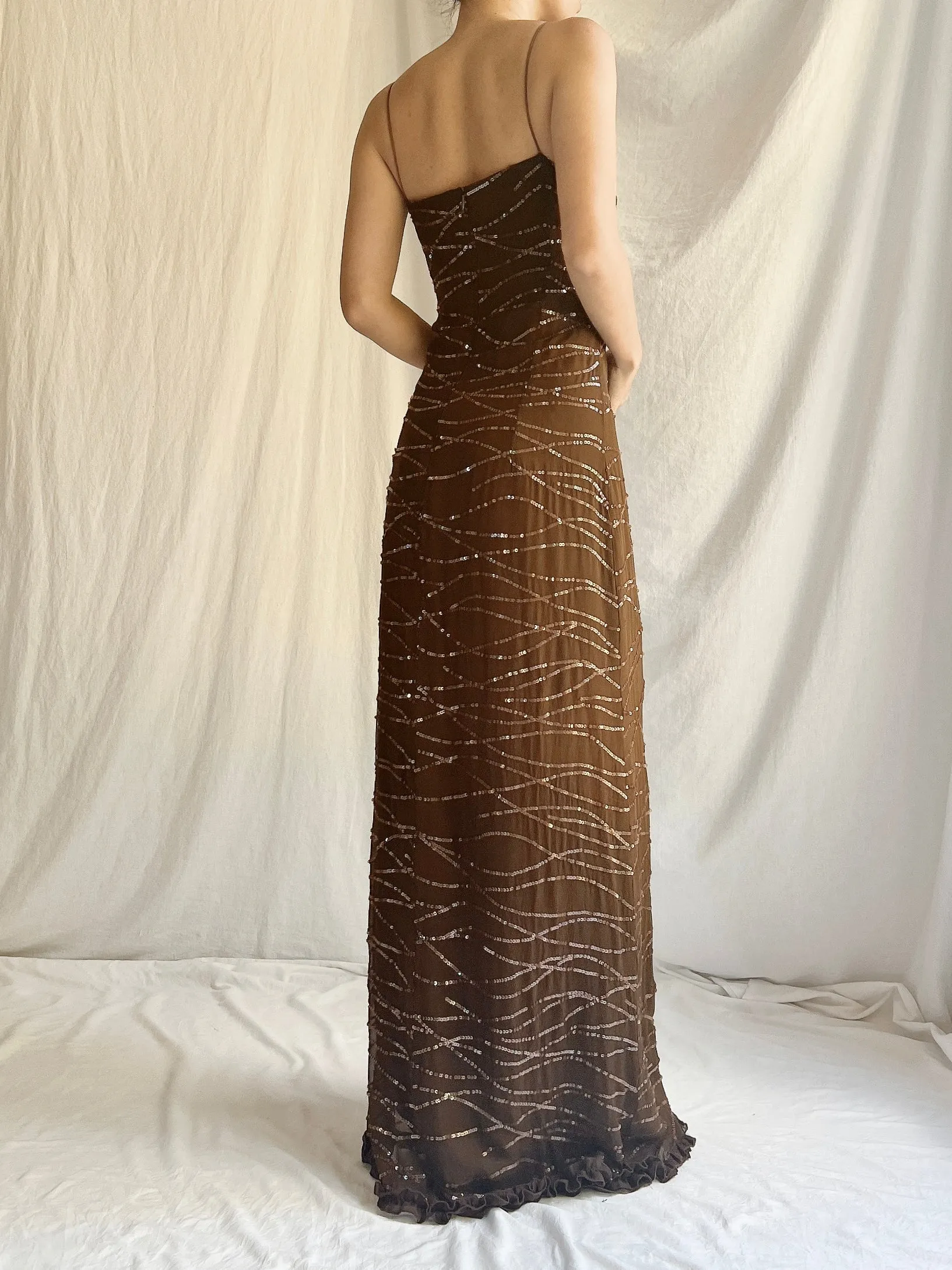 Vintage Bellville Sassoon Silk Beaded Gown - M/L